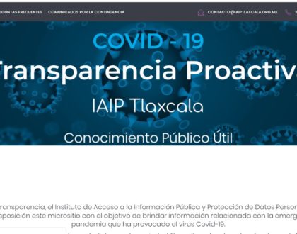 Con micrositios, IAIP informa sobre cuidado de Datos Personales y pandemia por COVID-19