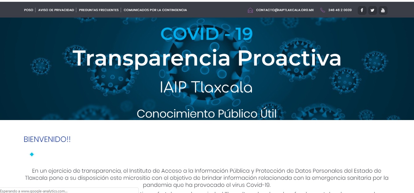 Con micrositios, IAIP informa sobre cuidado de Datos Personales y pandemia por COVID-19