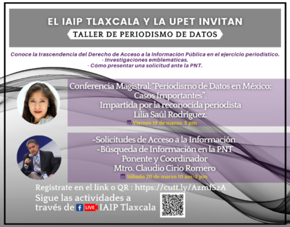Convocan UPET-IAIP a participar en el "Taller de Periodismo de Datos"